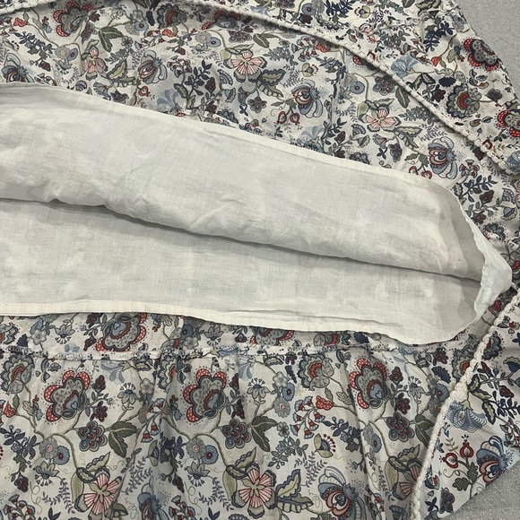 [L]Della Spiga Floral Print Tiered Cotton Skirt - Picture 4 of 6